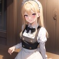 メイド服で佇む金色の髪の少女 2枚目