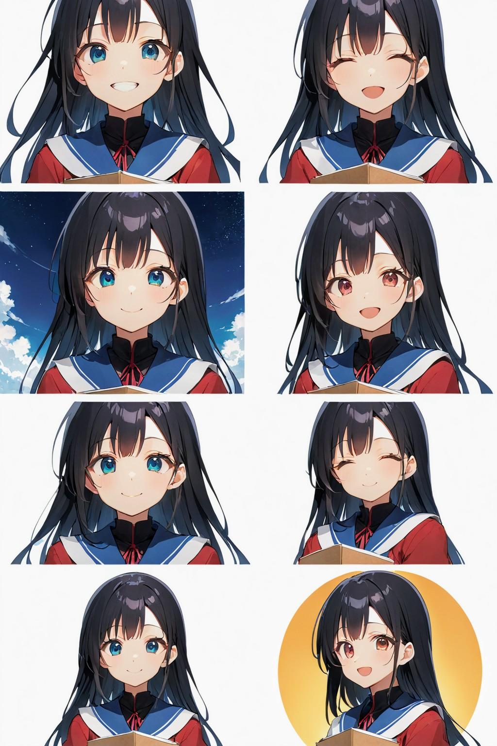 アニメ表情資料集風イラスト | の人気AIイラスト・グラビア