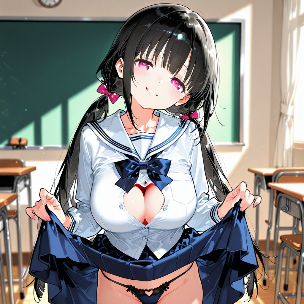穴開きセーラー服とパンツ