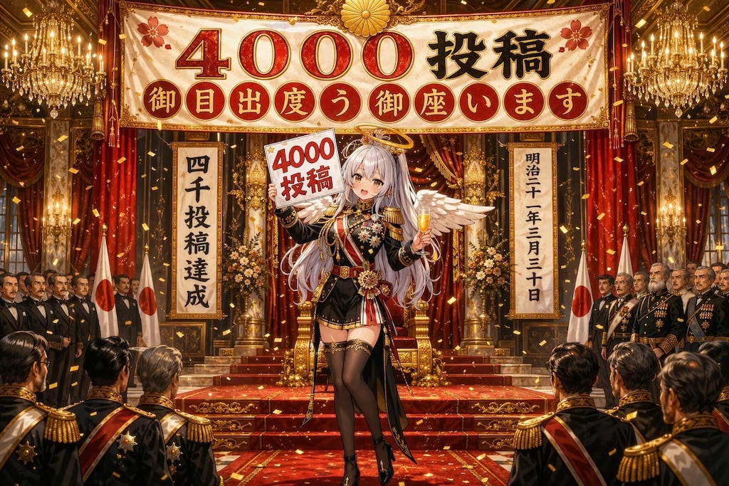 「四千投稿 お目出度き事に御座います」