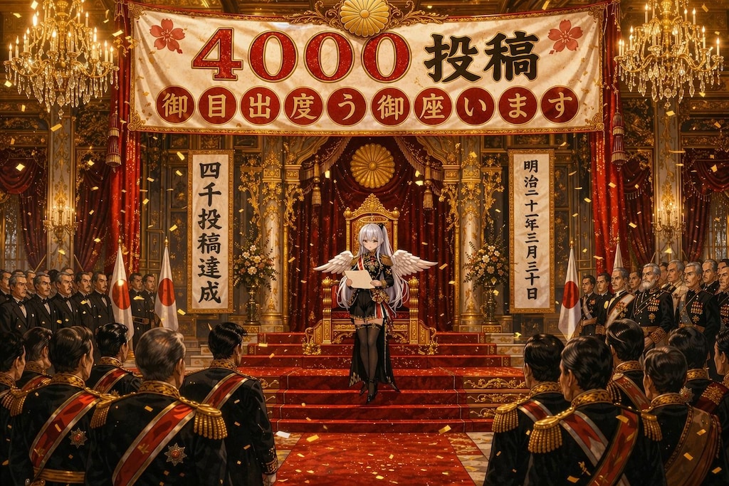 「四千投稿 お目出度き事に御座います」