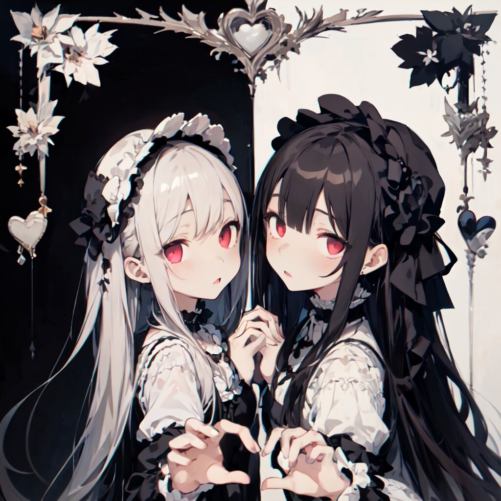 鏡写しのモノクロハート