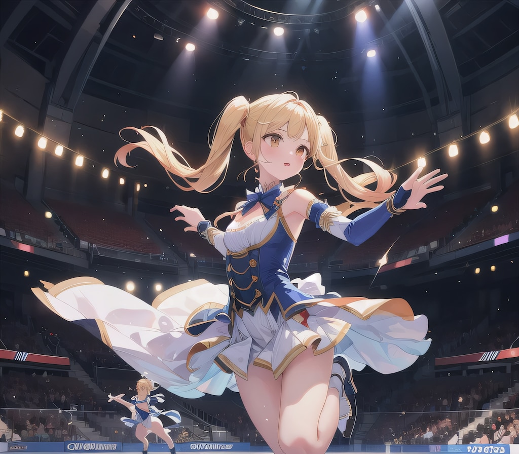 金髪ロングでアイススケートの少女１２