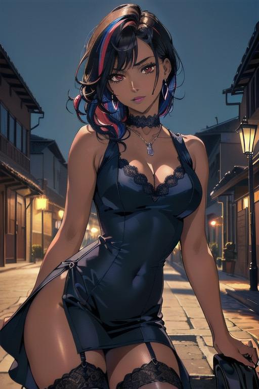 赤ドレスと黒ドレス