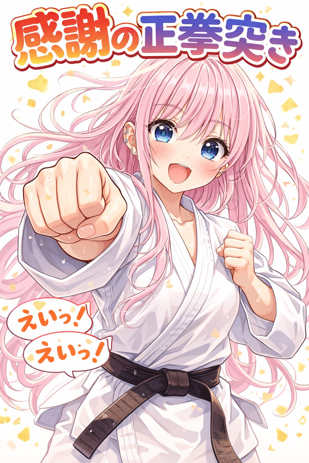 えきどなちゃん、感謝の正拳突き（ChatGPT） | の人気AIイラスト・グラビア