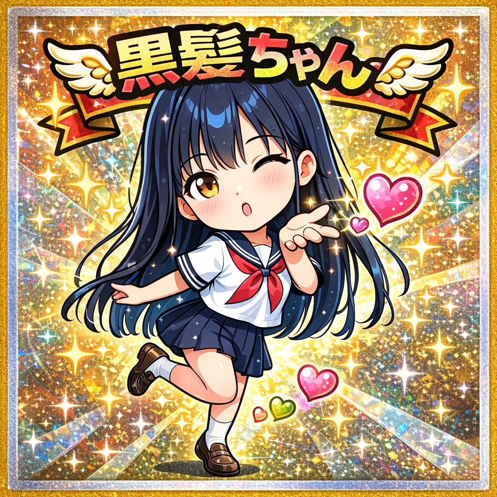 黒髪ちゃんシール | の人気AIイラスト・グラビア