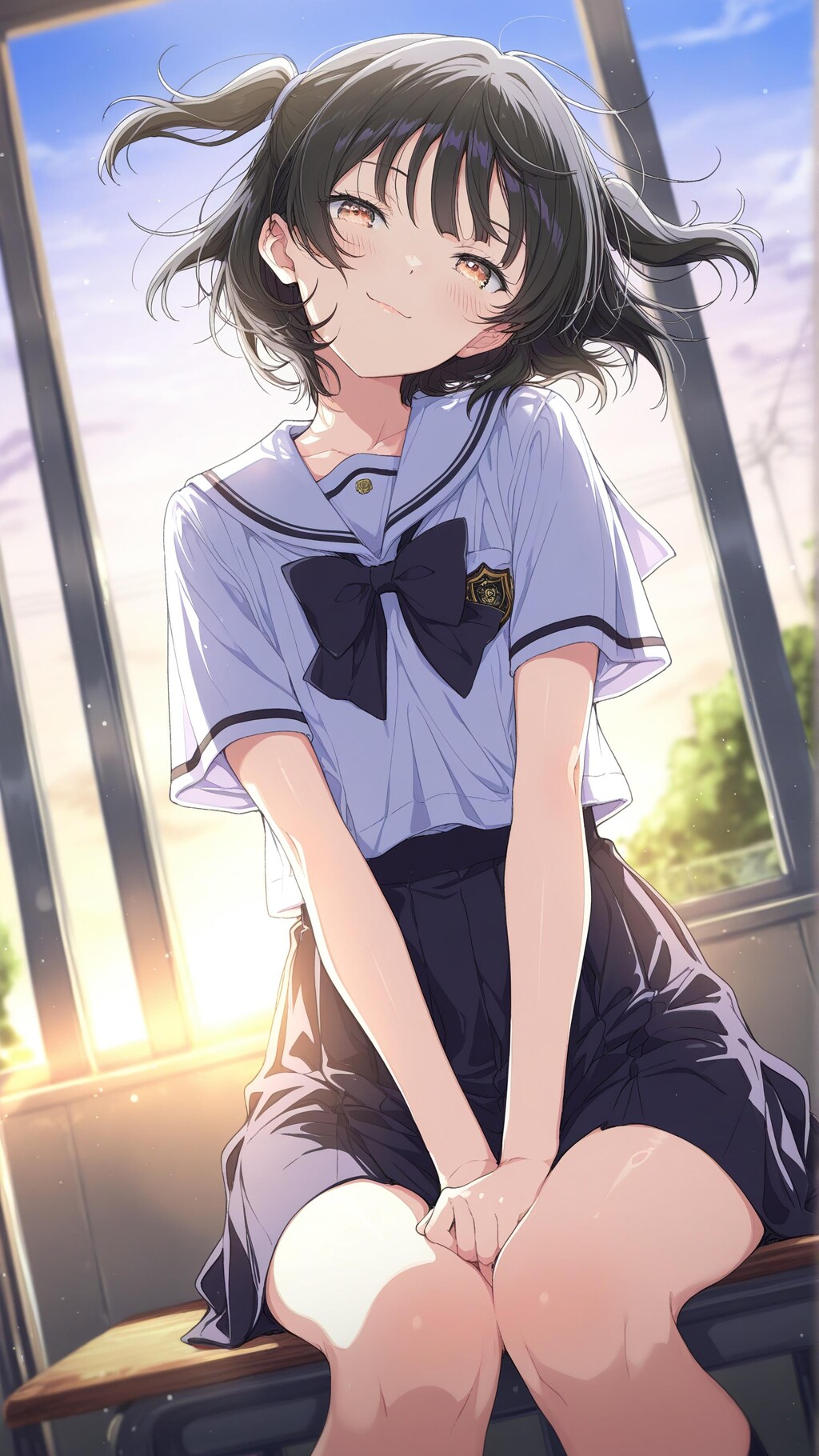 制服姿の男の娘