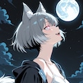 人狼娘と月夜 2枚目