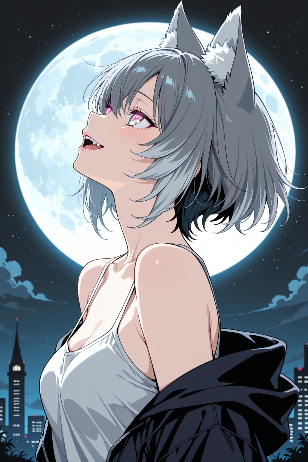 人狼娘と月夜