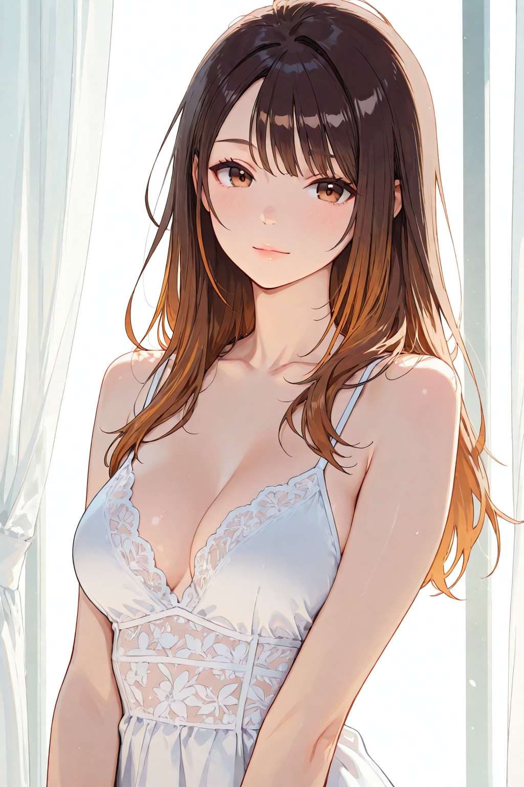 茶髪ロングのお姉さん(individual hair strands)②