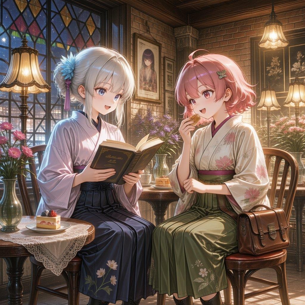 女学生の待ち合わせと喫茶店