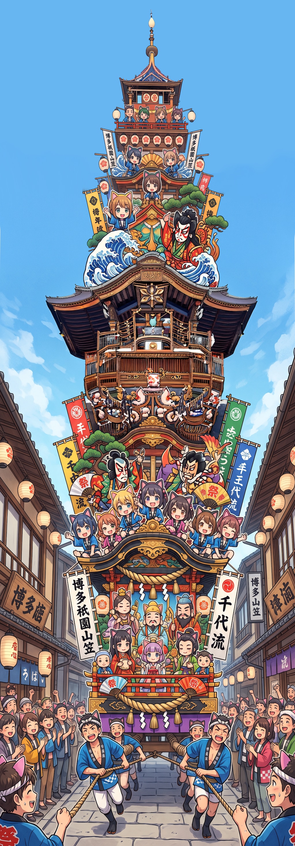 すごく背の高い山笠