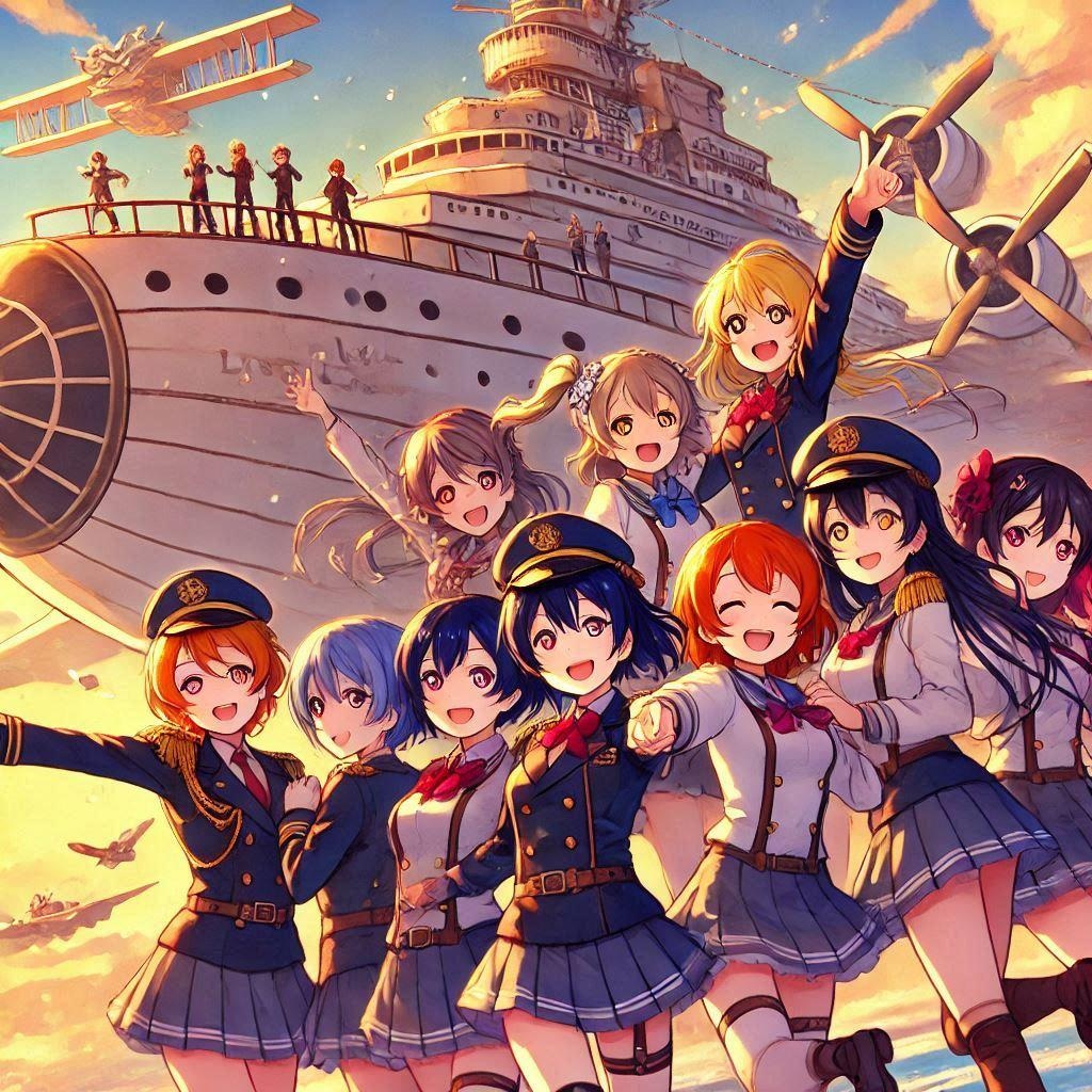 ラブライブキャラと飛行船エンタープライズ