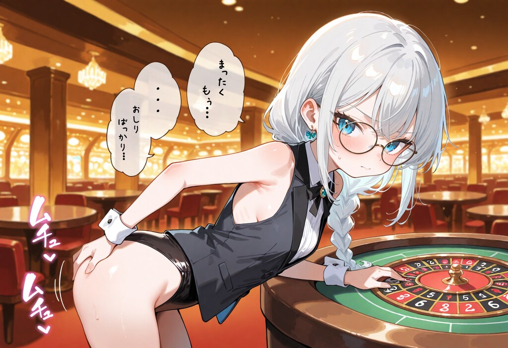 【四コマ】カジノディーラーのつりメガネ少女ちゃん3
