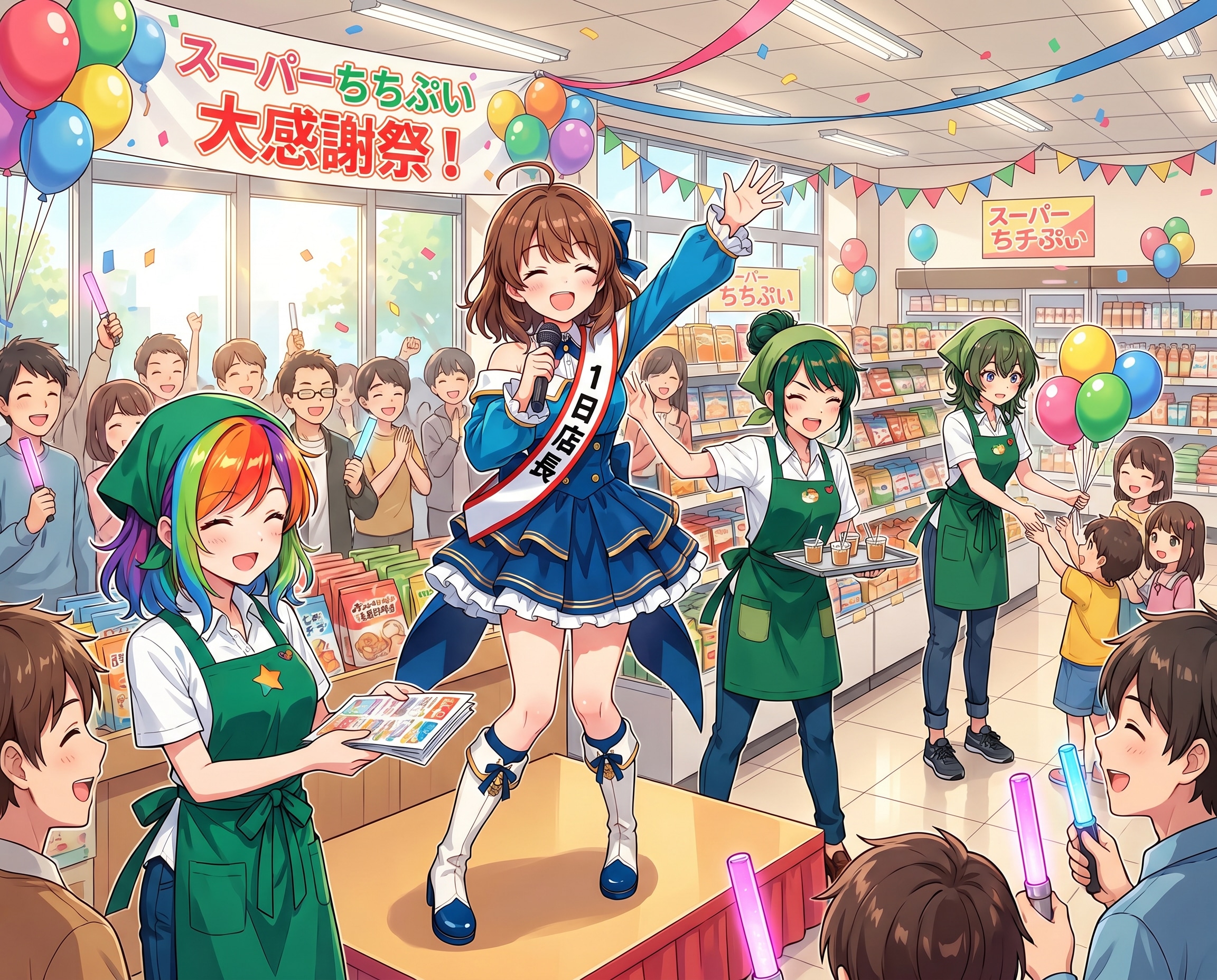 スーパーちちぷいで1日店長の瑞夏ちゃん