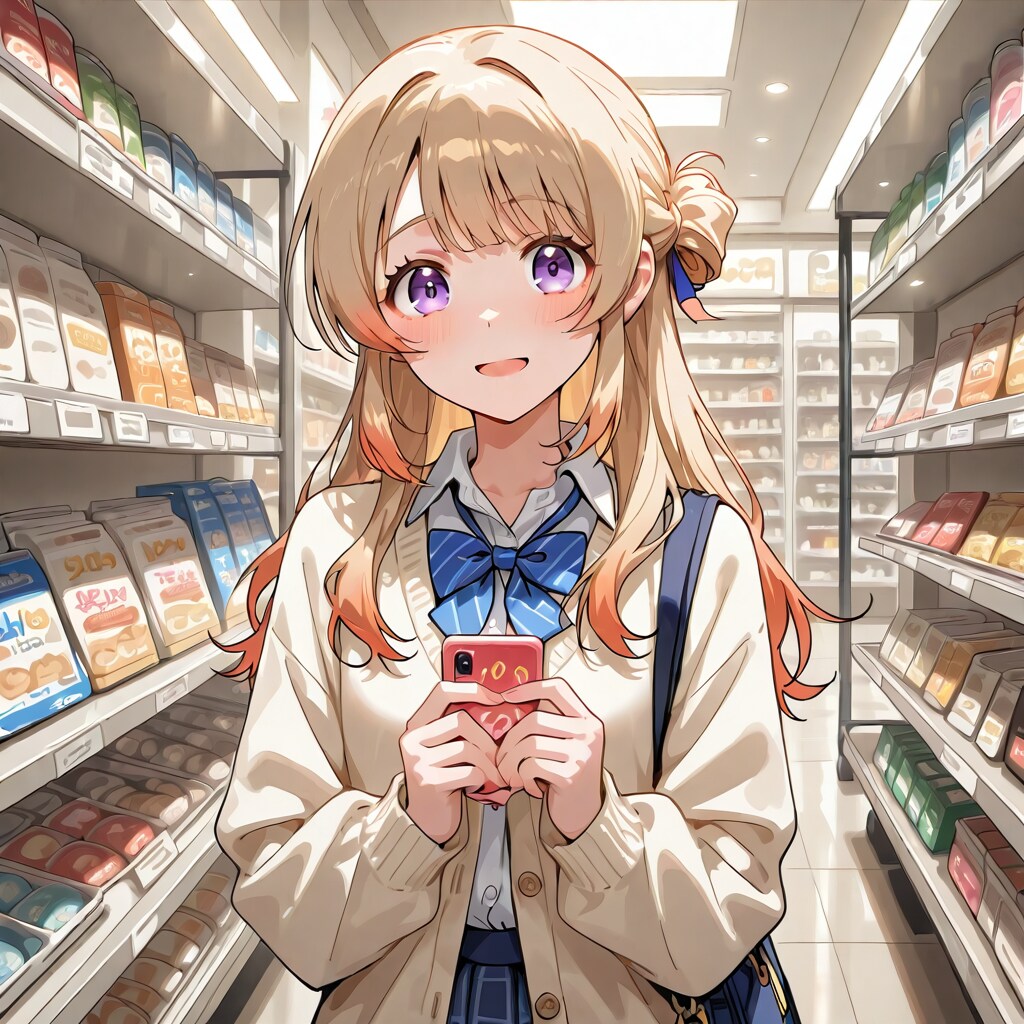 普段はお城のお姫様。今年から大学生です。今日は買い物に来ています。
