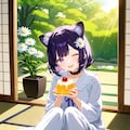 ケモ耳でプリンを食べるひまり 2枚目