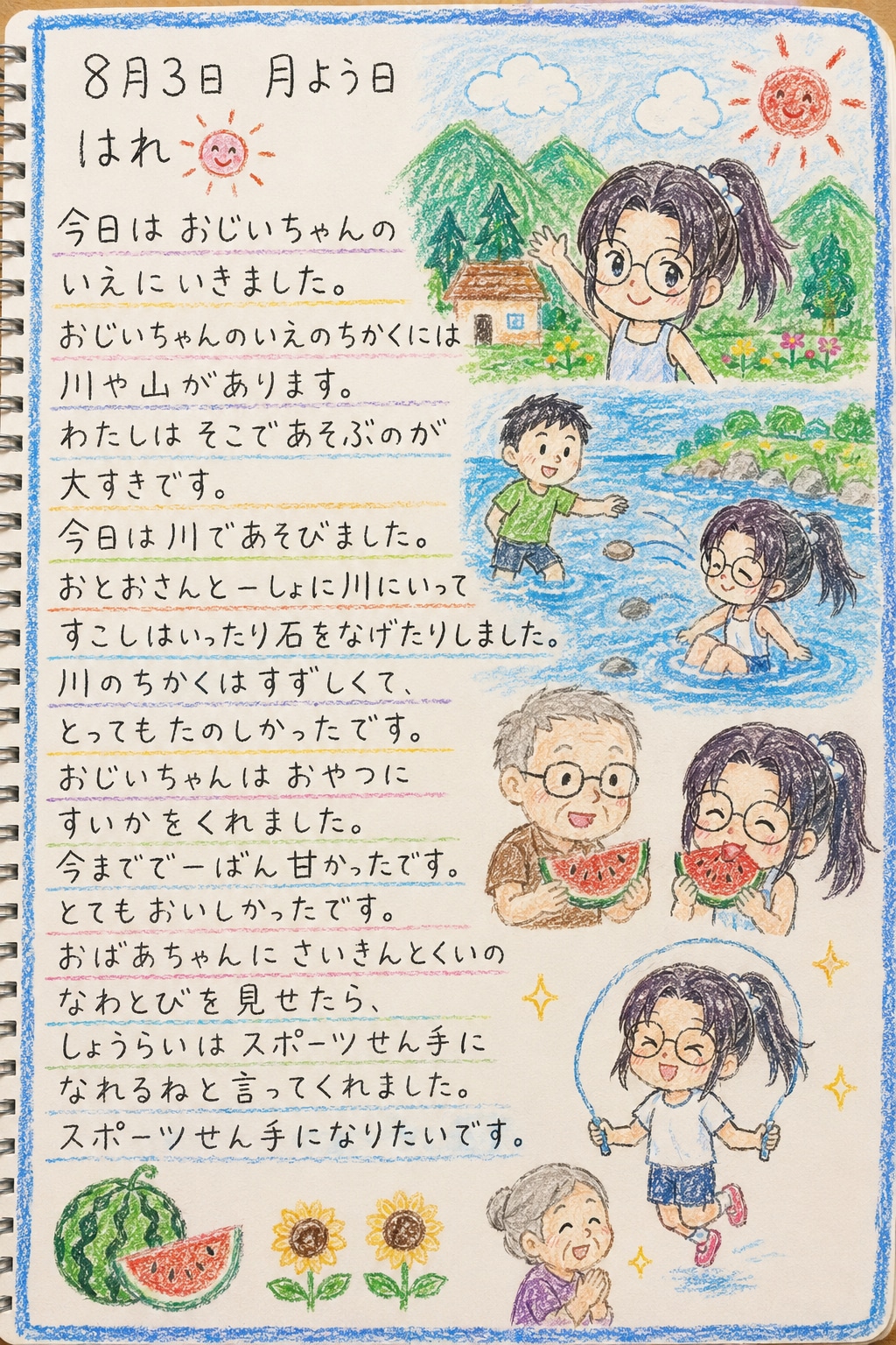 夏休みの絵日記