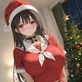 [全年齢連動]サンタクロースみたいな制服を着た謎の転校生と自宅でクリスマスパーティーしようと誘ったらえっちなプレゼントをたくさんくれた　その1 2枚目