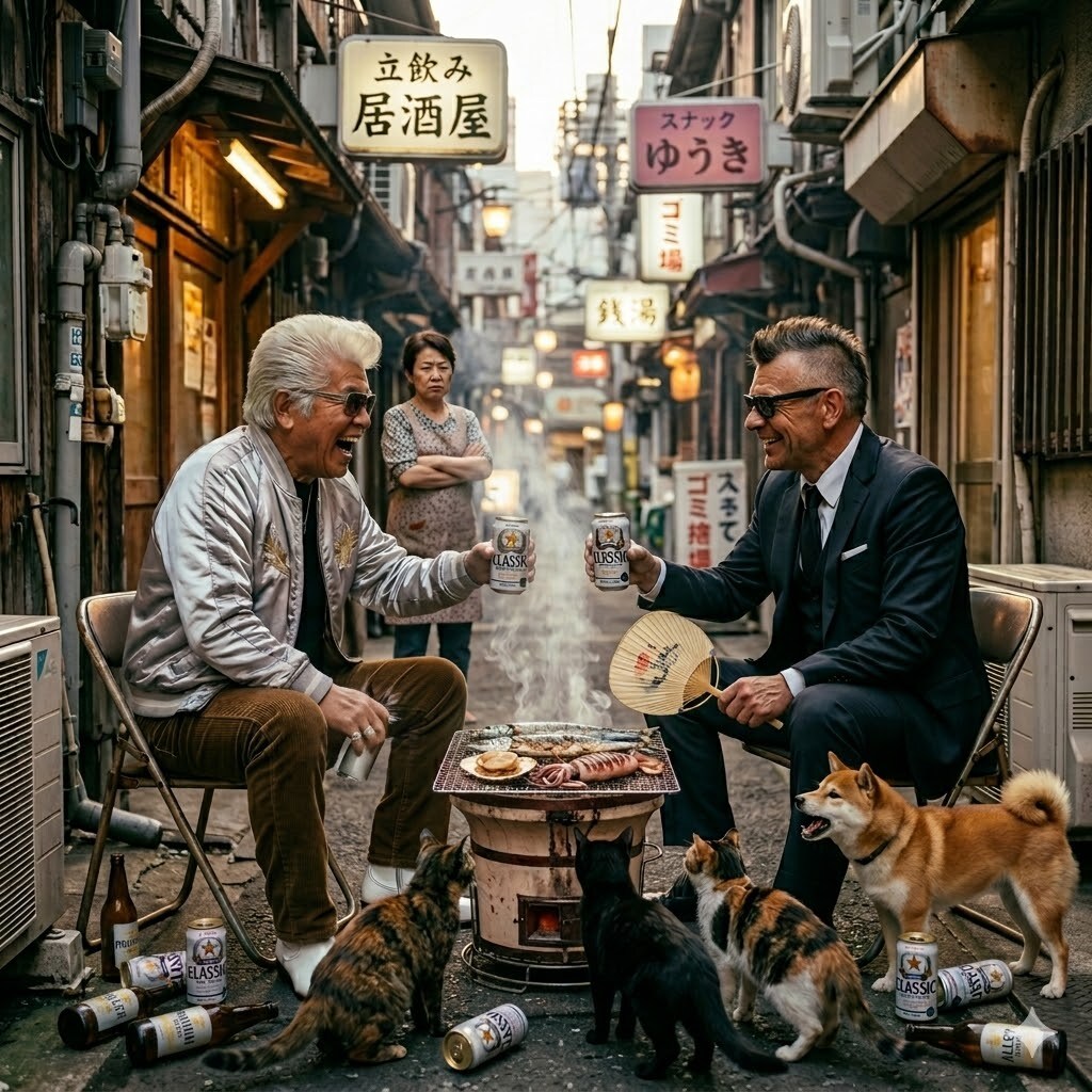 路地裏の超迷惑な2人😁