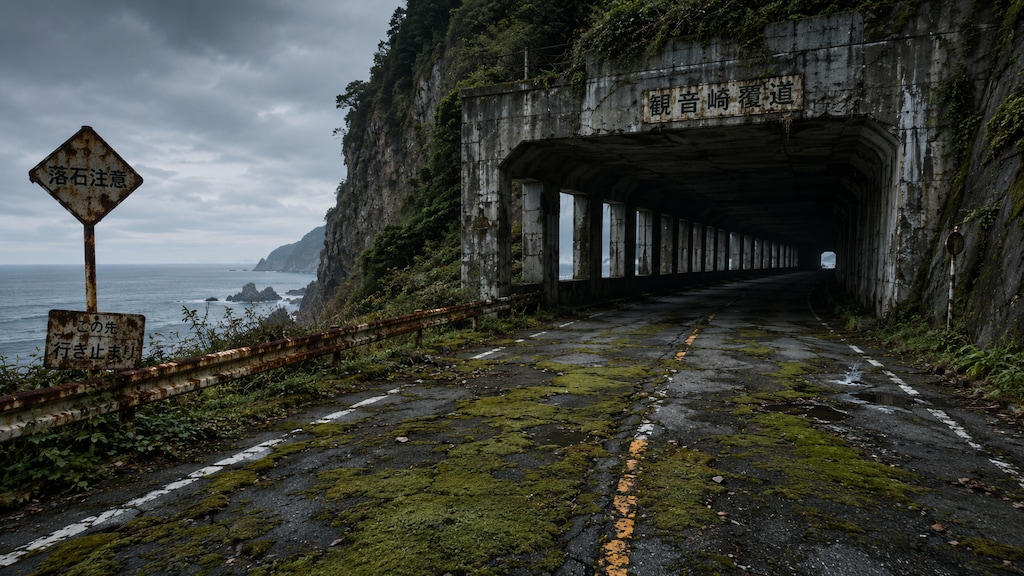 海沿いの廃道