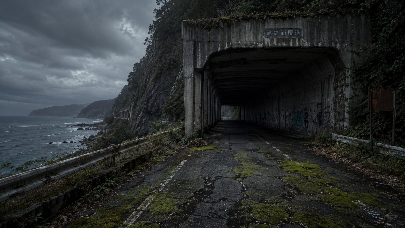 海沿いの廃道