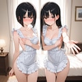 ショートちゃんとロングちゃん　どのランジェリーがお好みですか？　え？　結局裸なんですね…… 5枚目