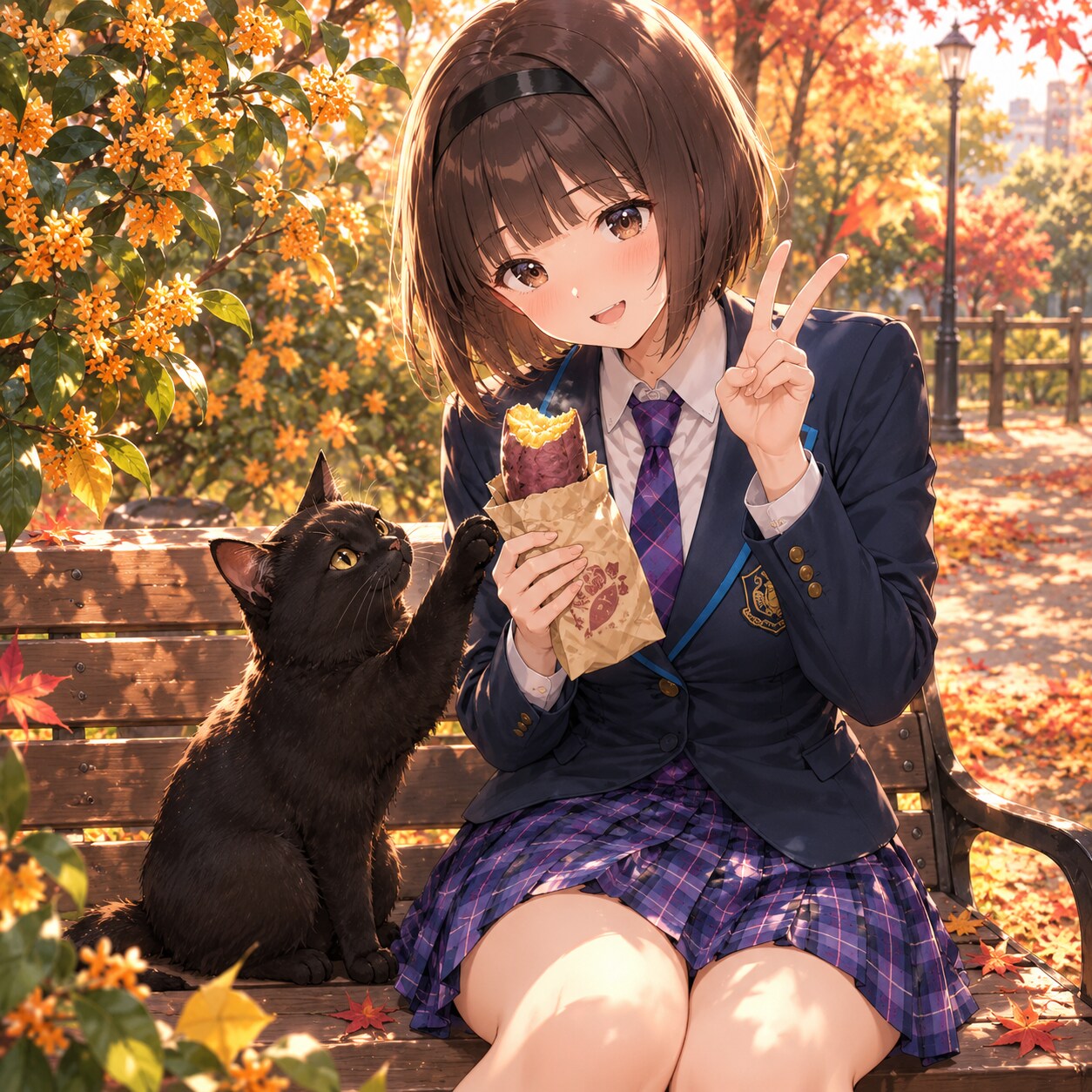 はっぴーピース✌愛央ちゃんと焼き芋 | の人気AIイラスト・グラビア