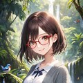 眼鏡女子 楓の昆虫の国 テリトリーの滝 3枚目
