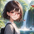 眼鏡女子 楓の昆虫の国 テリトリーの滝 6枚目