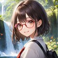 眼鏡女子 楓の昆虫の国 テリトリーの滝 5枚目