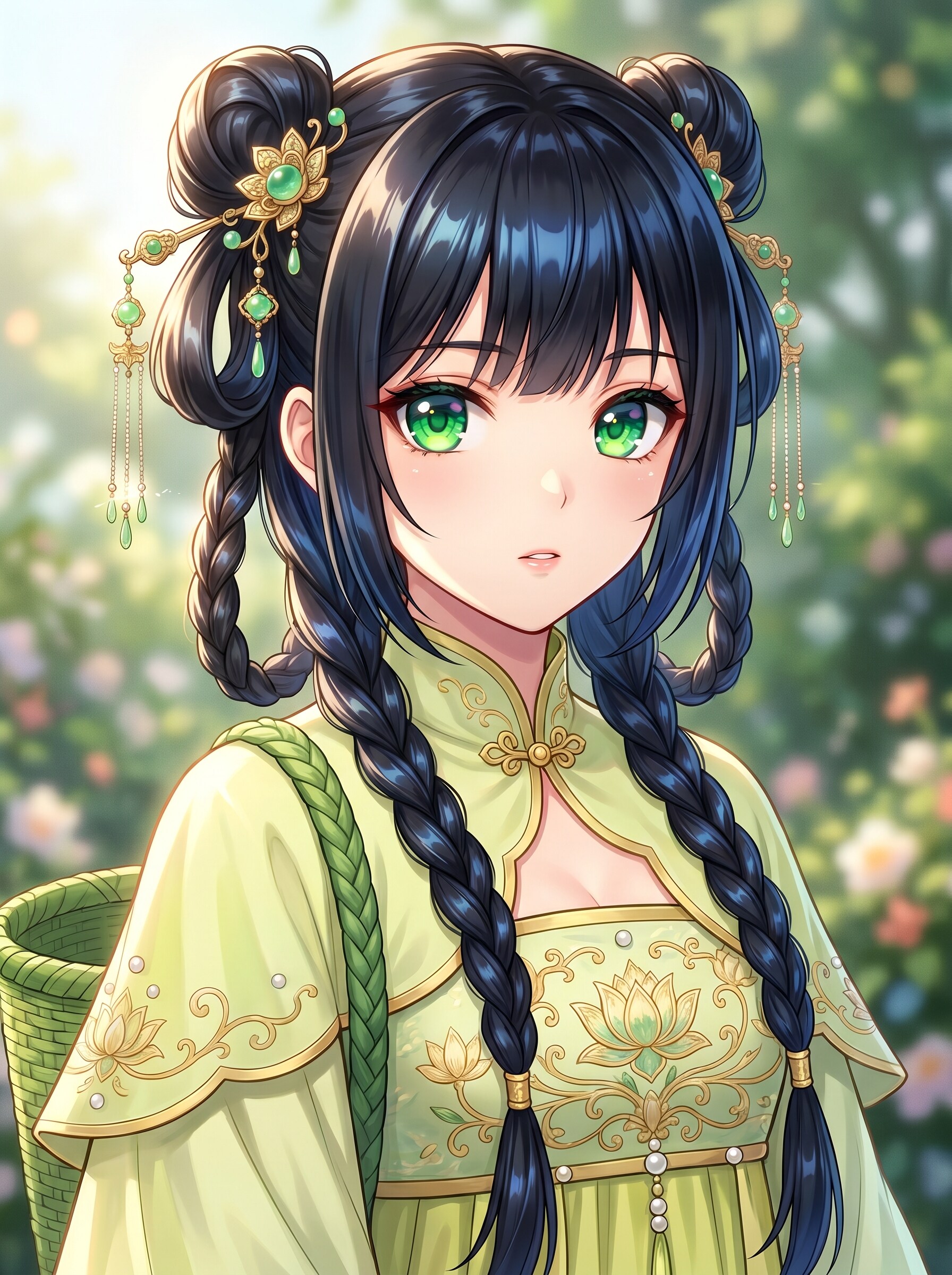 翠織雲肩少女