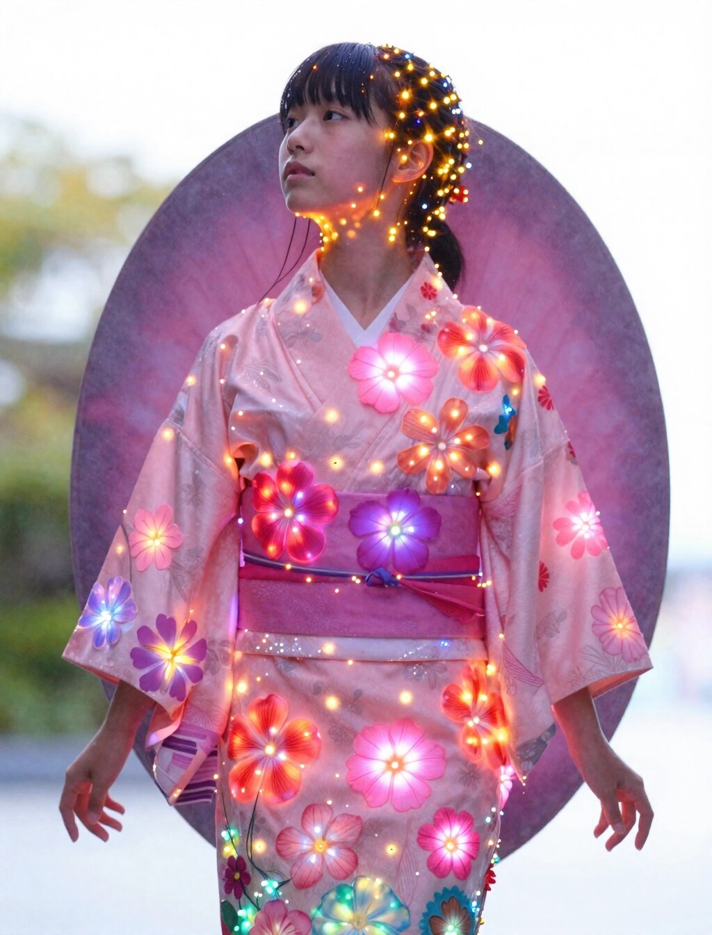 浴衣のイルミネーション | の人気AIイラスト・グラビア