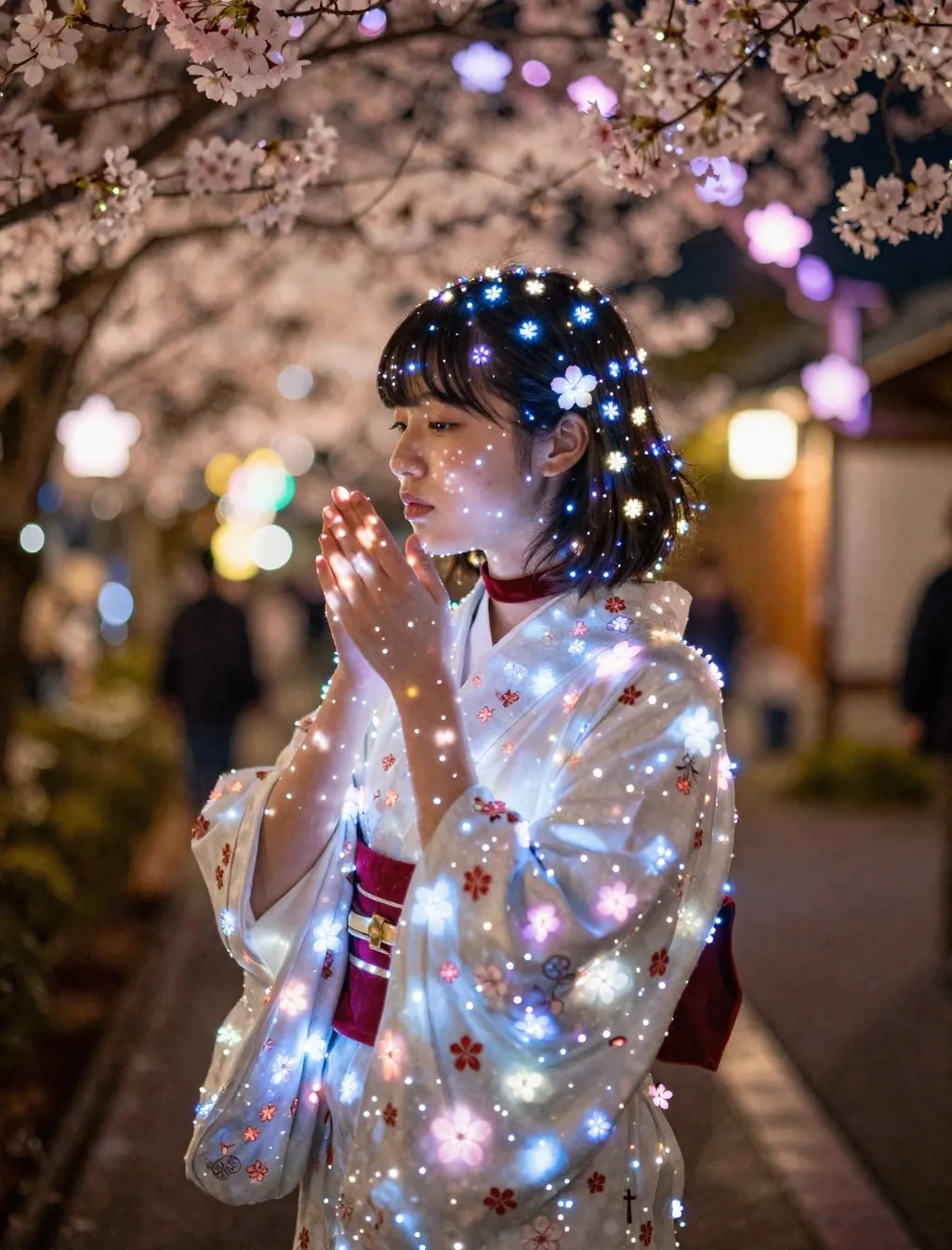 浴衣のイルミネーション