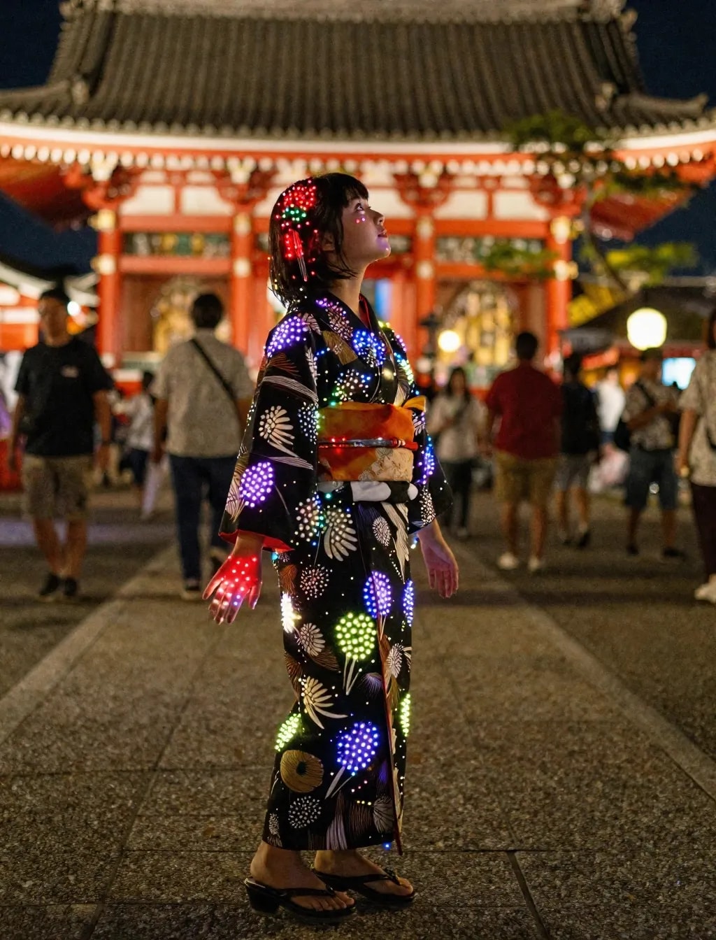 浴衣のイルミネーション