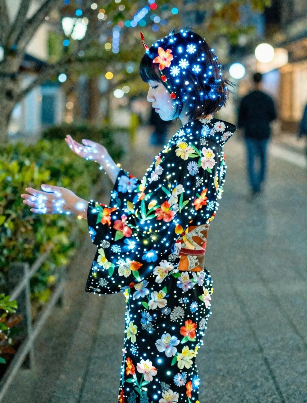 浴衣のイルミネーション