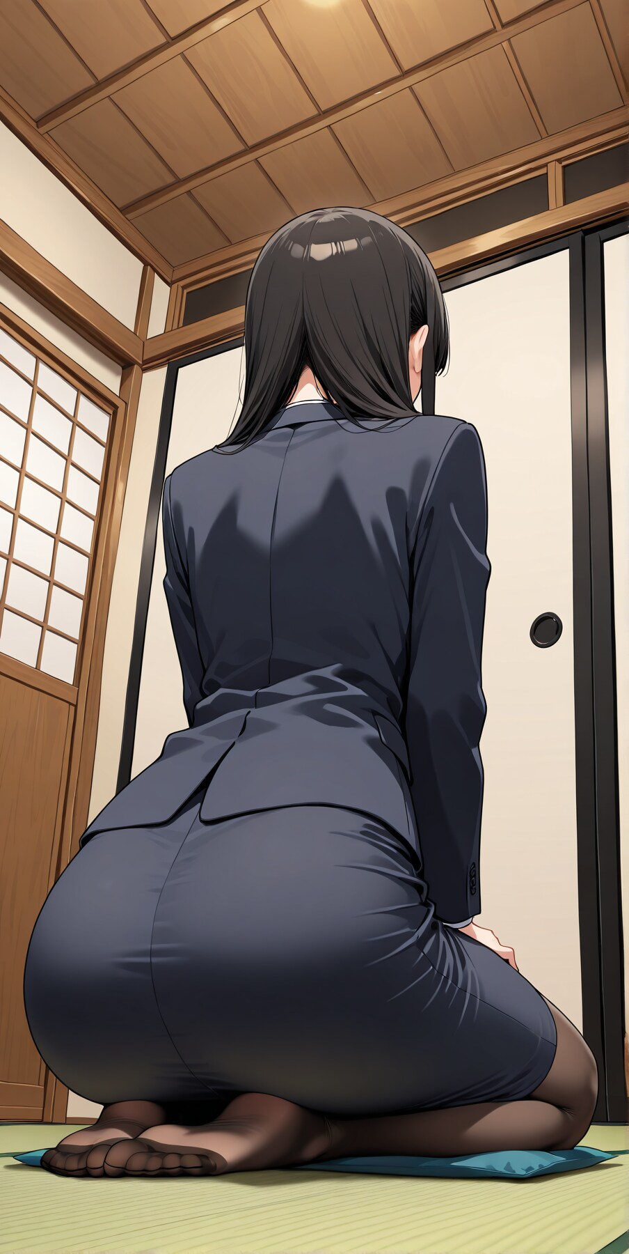 正座姿の女性