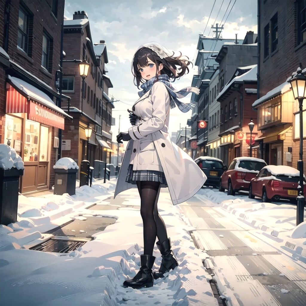 冬の朝の出勤
