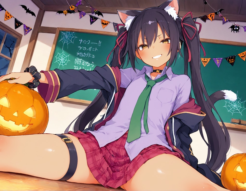 コスプレするクロキとミドリ -Game character cosplay-