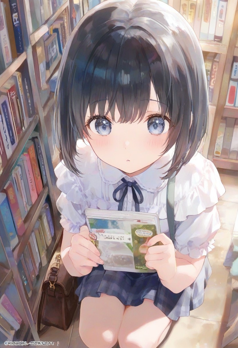 図書館で出会った少女(水彩タッチ)(4) | の人気AIイラスト・グラビア