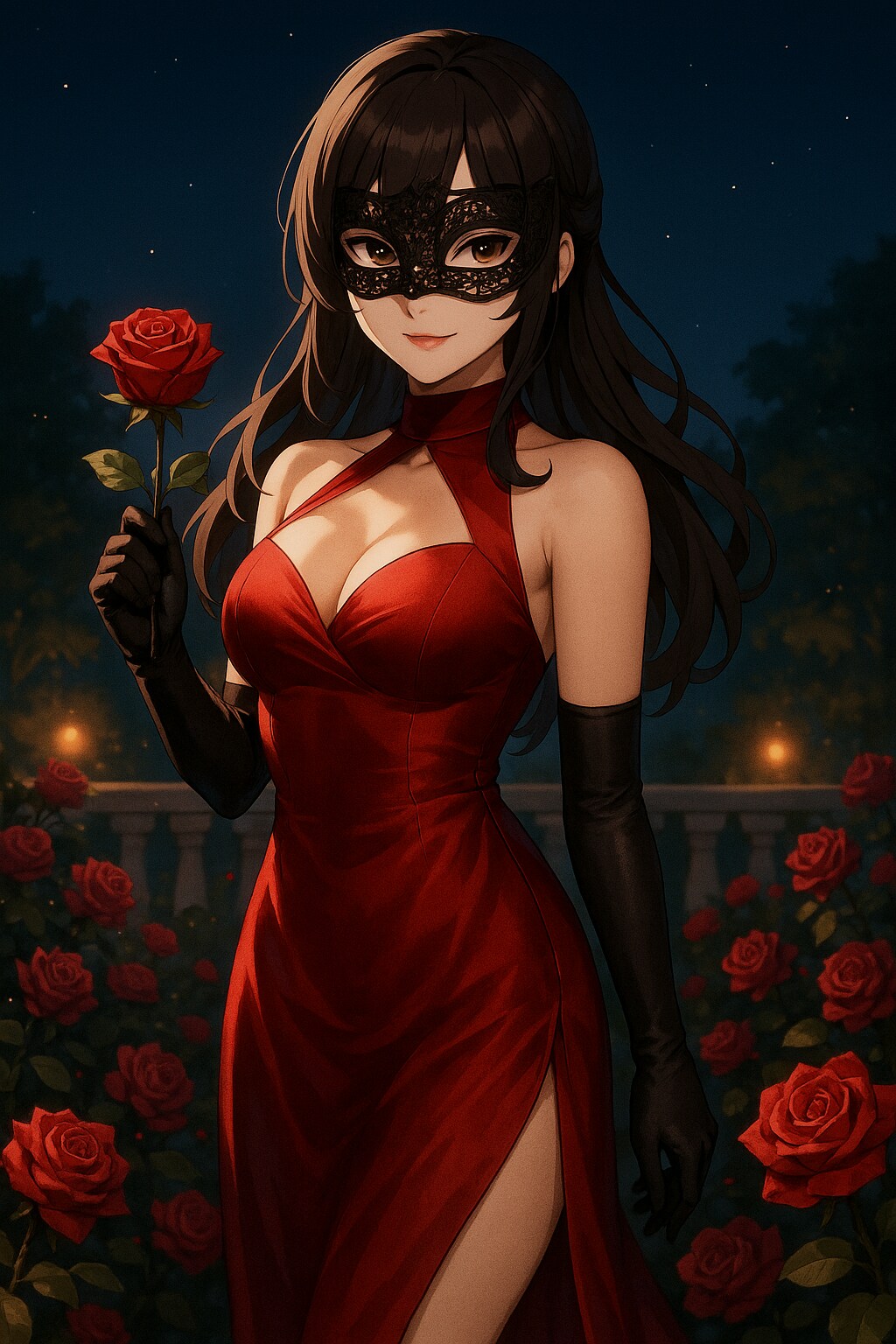 [お花] Crimson Roseと一輪の薔薇