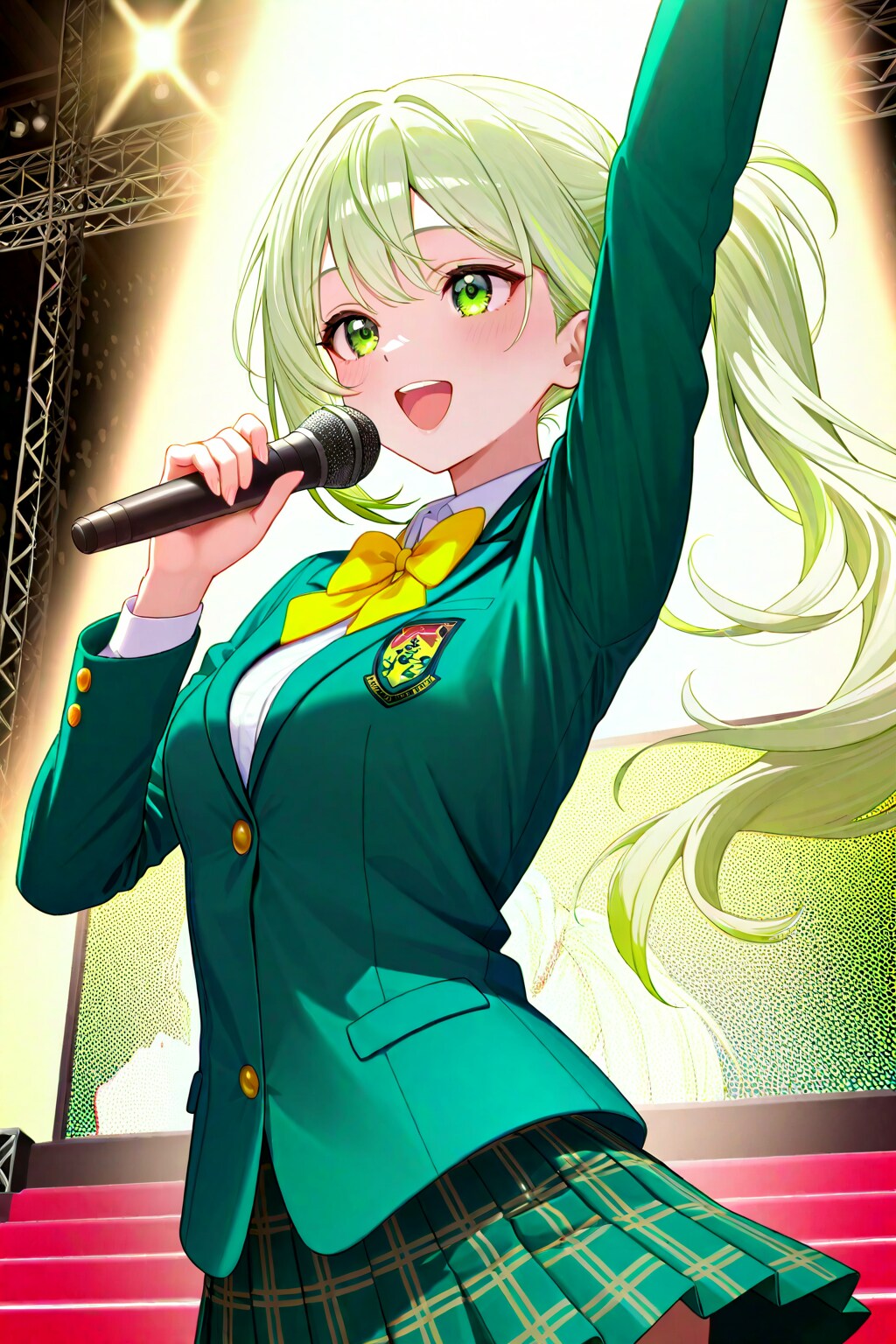 制服ライブの萌葱喜緑ちゃん | の人気AIイラスト・グラビア