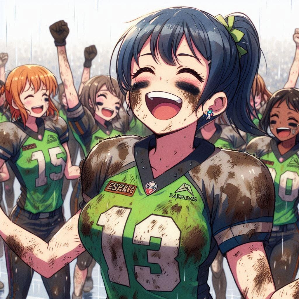 🏈泥まみれの女子アメフト 143