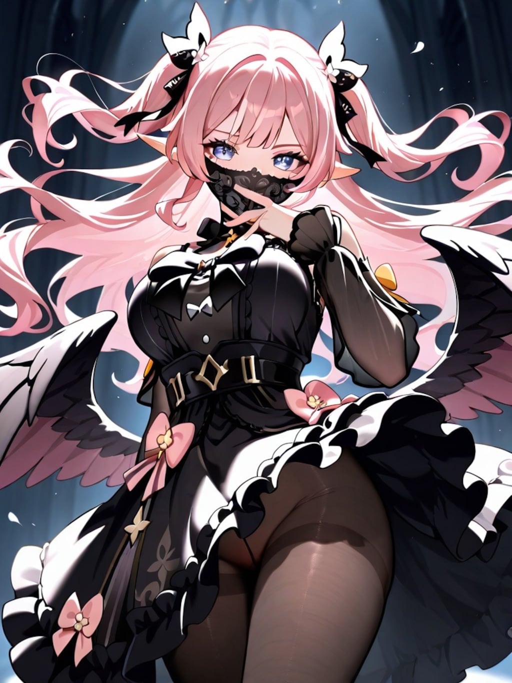 ピンク髪エルフ×空(原神)