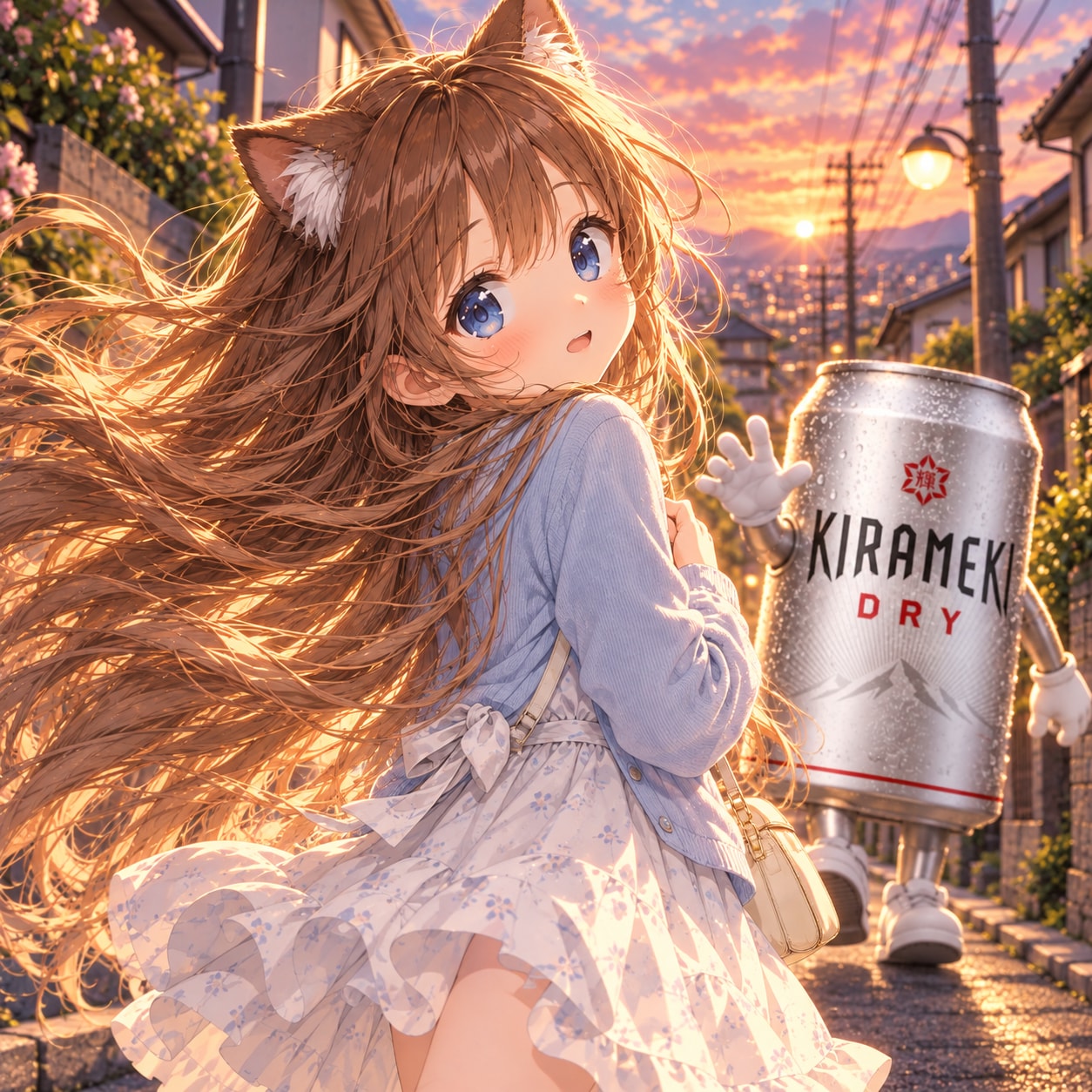 夕暮れに振り向く小さな女の子 | の人気AIイラスト・グラビア