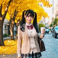 陽菜々の秋の制服コーデ集めました 2枚目