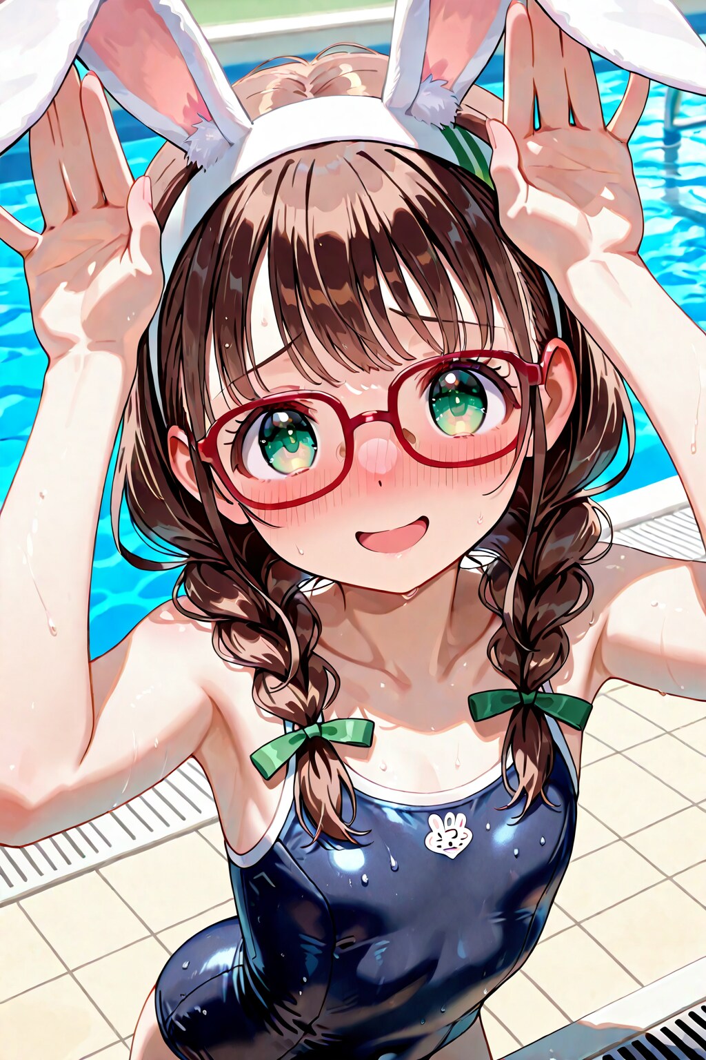 プールでぴょん