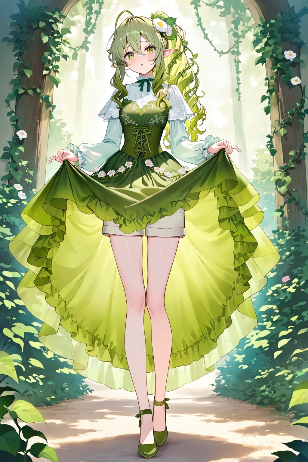 Dryad skirt lift | の人気AIイラスト・グラビア