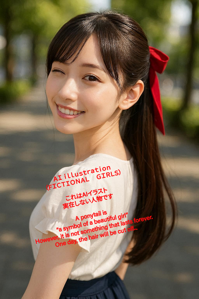 振り向きウインクのポニーテール美少女 | の人気AIイラスト・グラビア
