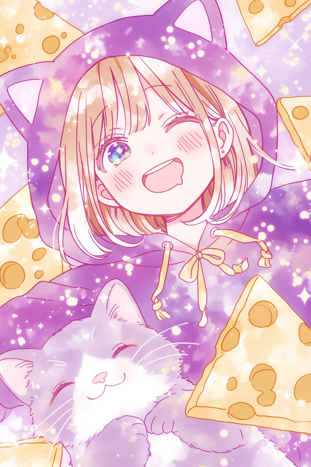 にゃんことねずみとチーズ